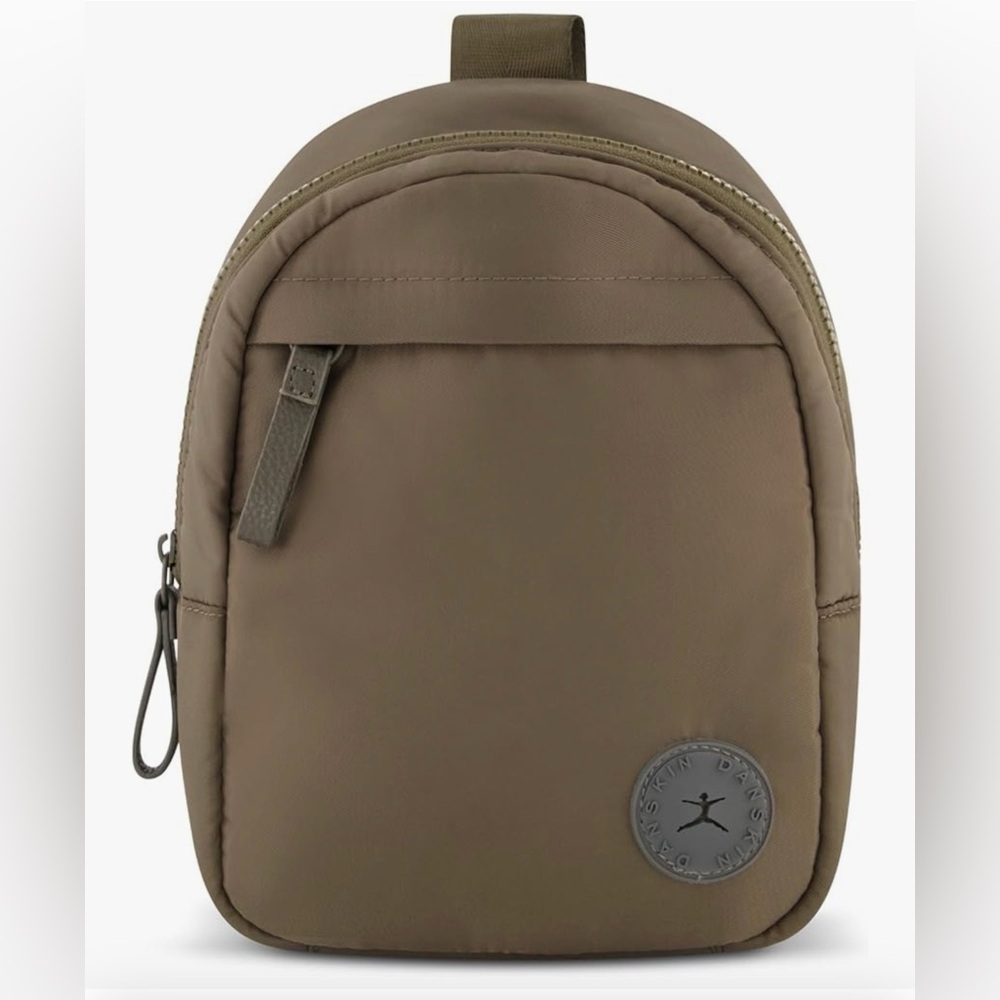 NEW DANSKIN Lowry Small Sling Backpack/Bag Adjustable Dark Army Brown/Green NWT